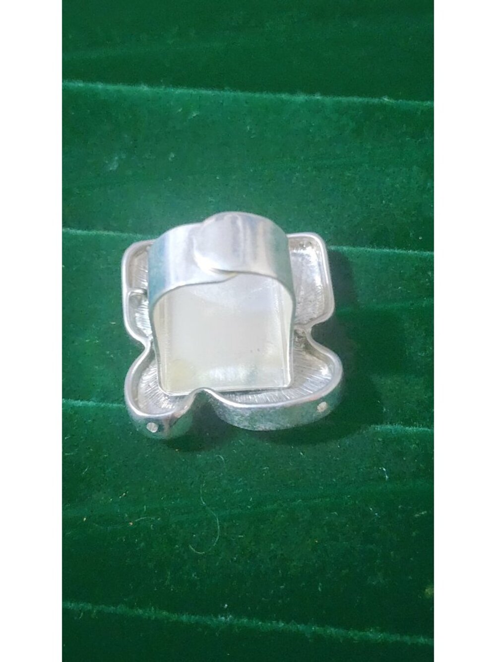 Vintage 80s Abstract Enamel Statement Ring Adjustable Modernist Mixed Shapes - Picture 9 of 10